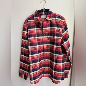 ❤️EVERLANE MEN’S THE HEAVYWEIGHT OVERSHIRT SHIRT IN RED PLAID L